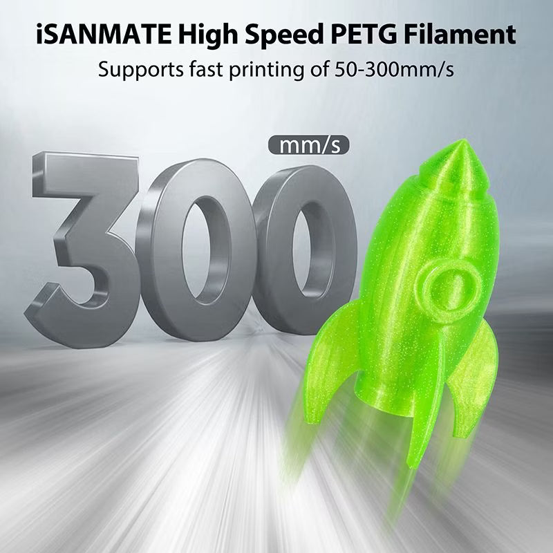 iSANMATE PETG Klar Glitter - Flu. grön - 1kg