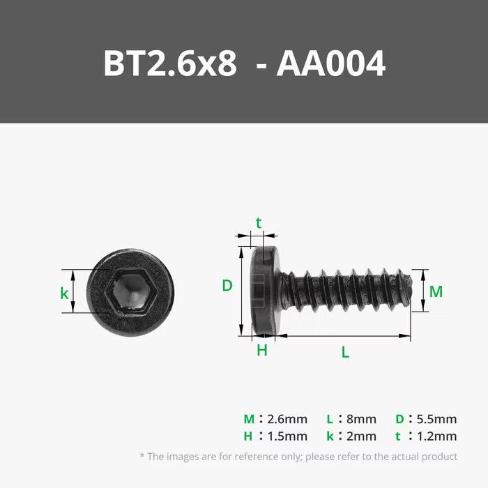 BT2.6 Socket Head Cap Self Tapping Screw (SHCS) (20pcs)