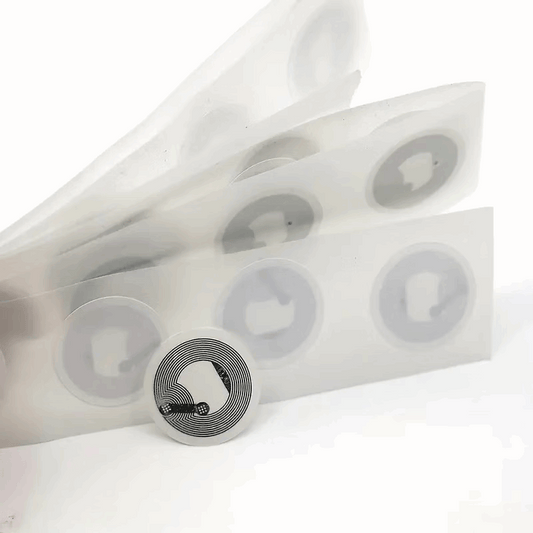 NTAG215 Rewritable NFC Tags - 2.54 cm Round White Stickers with NFC